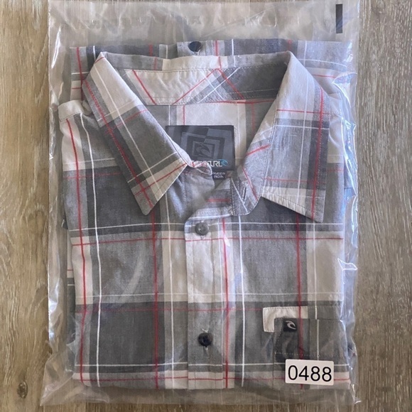 RIP CURL Plaid Button Down Collared Shirt Men M Medium - Picture 9 of 9